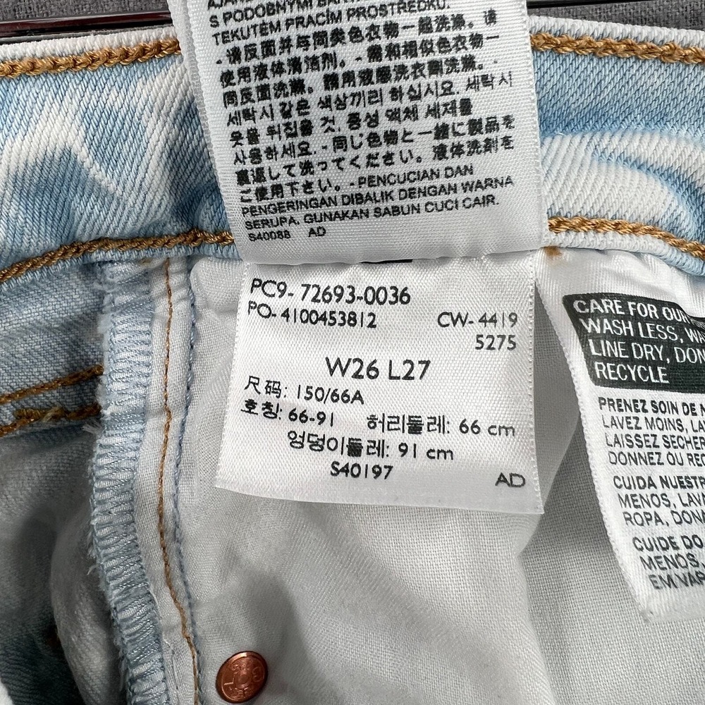 Levi's Ribcage Straight Jeans Women 26 Light Wash Denim High Rise Ankle - Picture 11 of 16